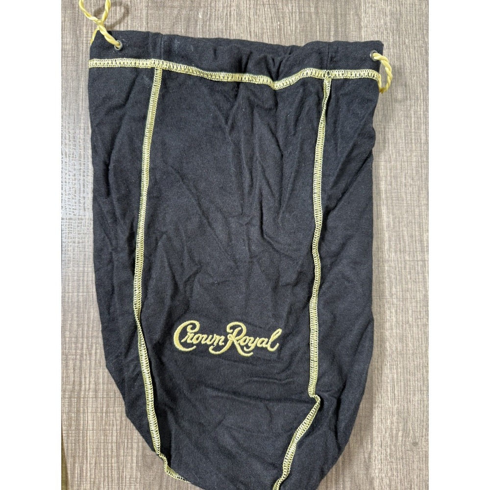 (1) Crown Royal 1.75L Extra Large Black Drawstring Bags 12 inch XL